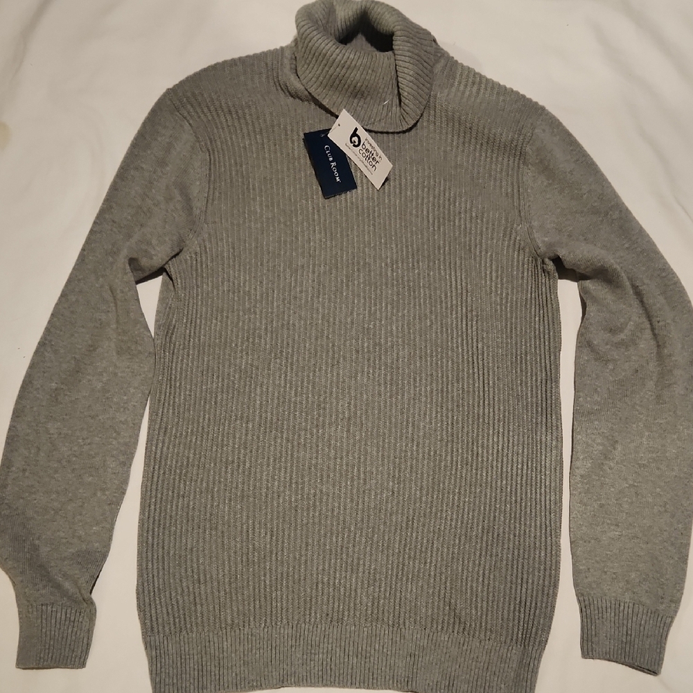 Club Room Light Gray Turtleneck Sweater Sz Sm
